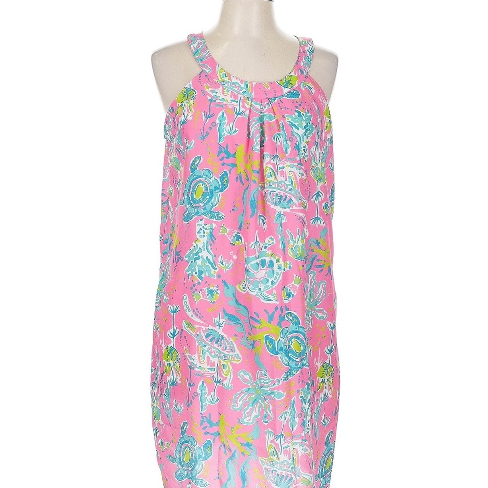 Charlie Paige Pink and Aqua Tropical Shell Top